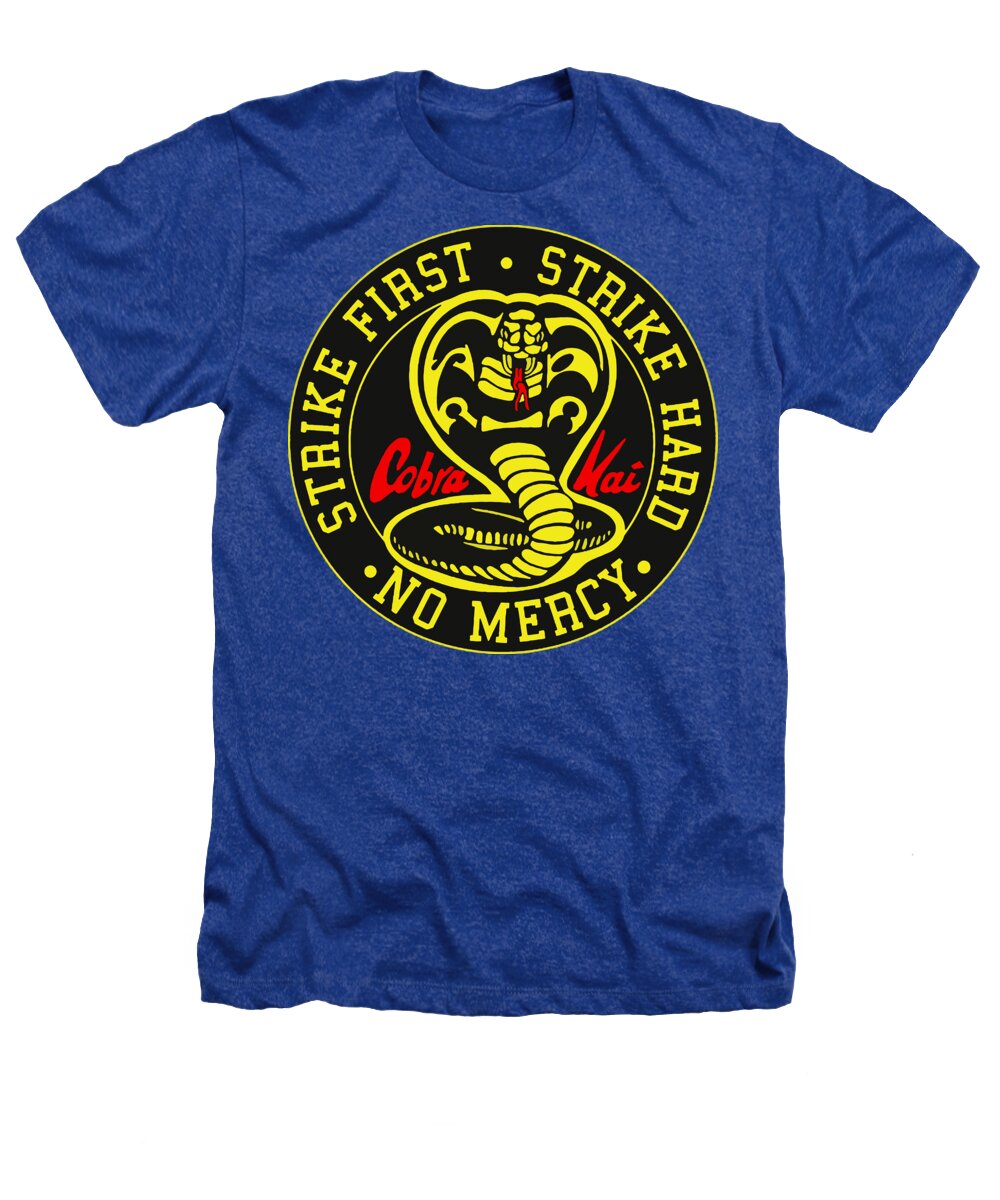 Royal blue heathers T-shirt with front Cobra Kai strike graphic