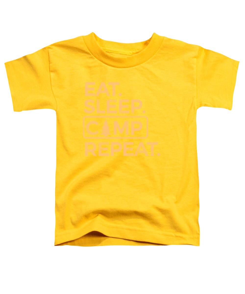 Toddler t-shirt in yellow with orange camp text graphic