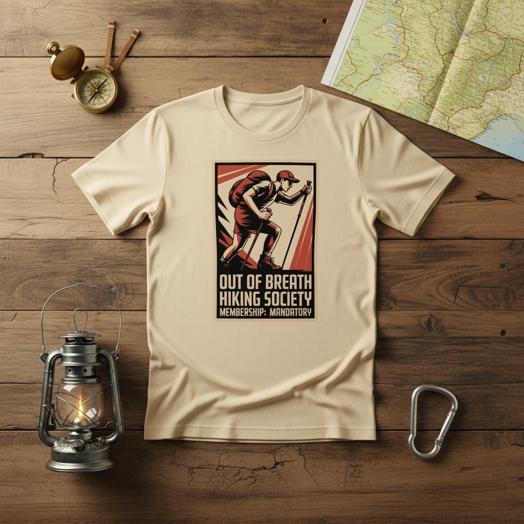 Funny Hiking Shirt – Out of Breath Hiking Society Retro Tee - Still Out There