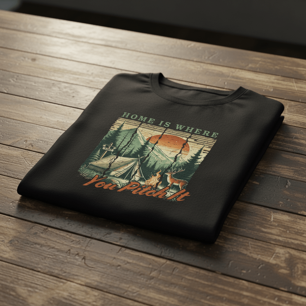 Home is where you Pitch it Funny Camping T-shirt - Still Out There
