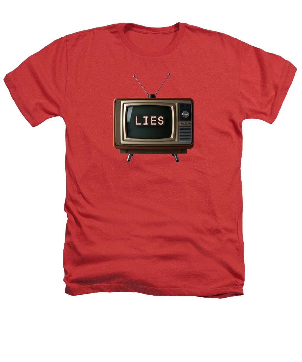 Heathers T-shirt, red, TV graphic with 'LIES' print at center