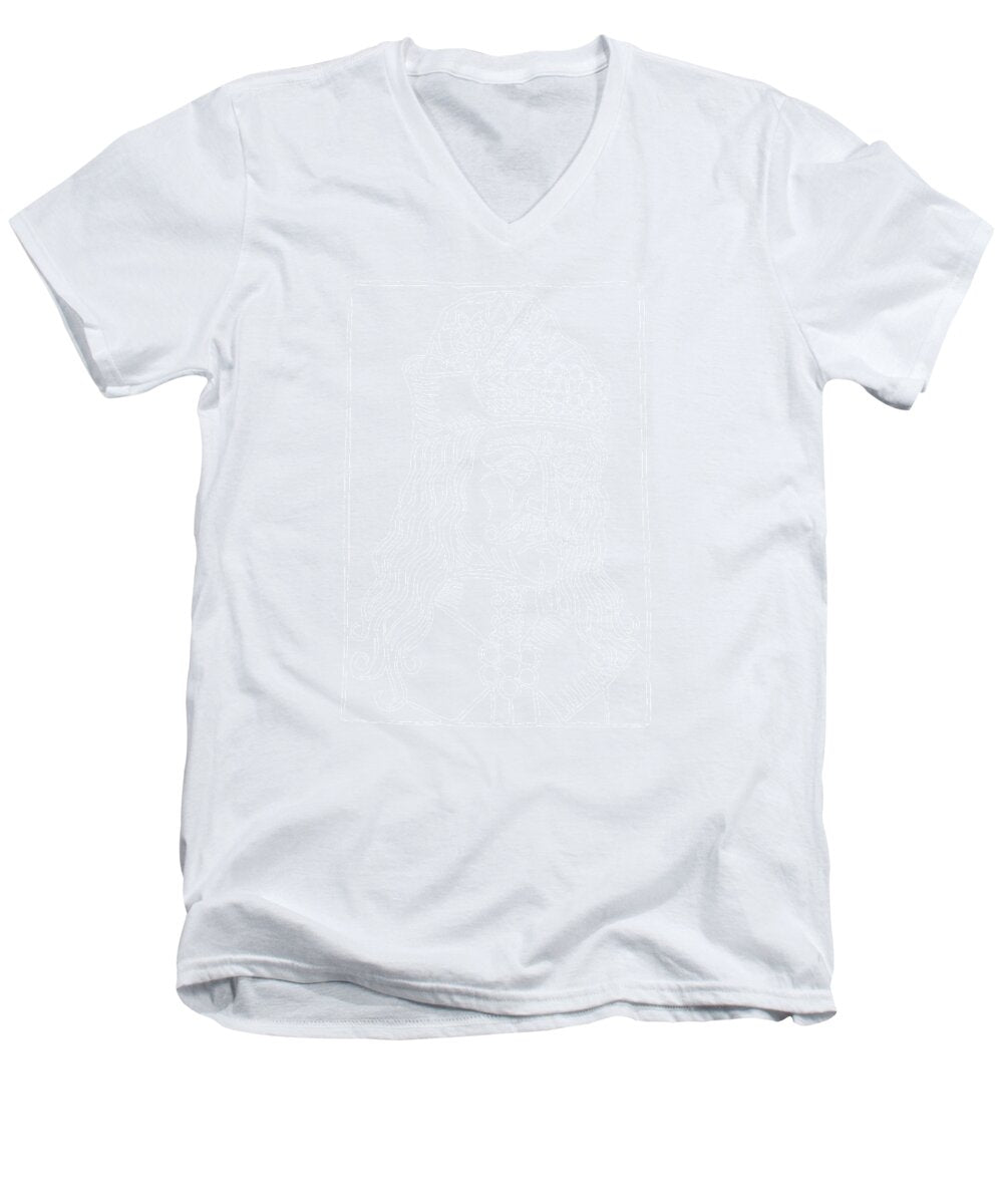 Men's white V-neck T-shirt