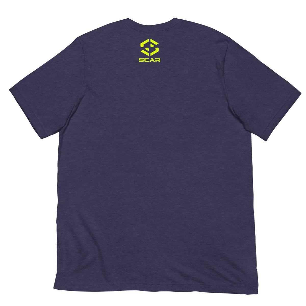 Heather midnight navy graphic T-shirt with SCAR logo at chest