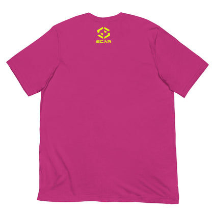 Pink T-shirt with small SCAR logo at chest