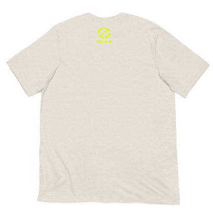 Light beige crew-neck T-shirt with small SCAR logo on chest