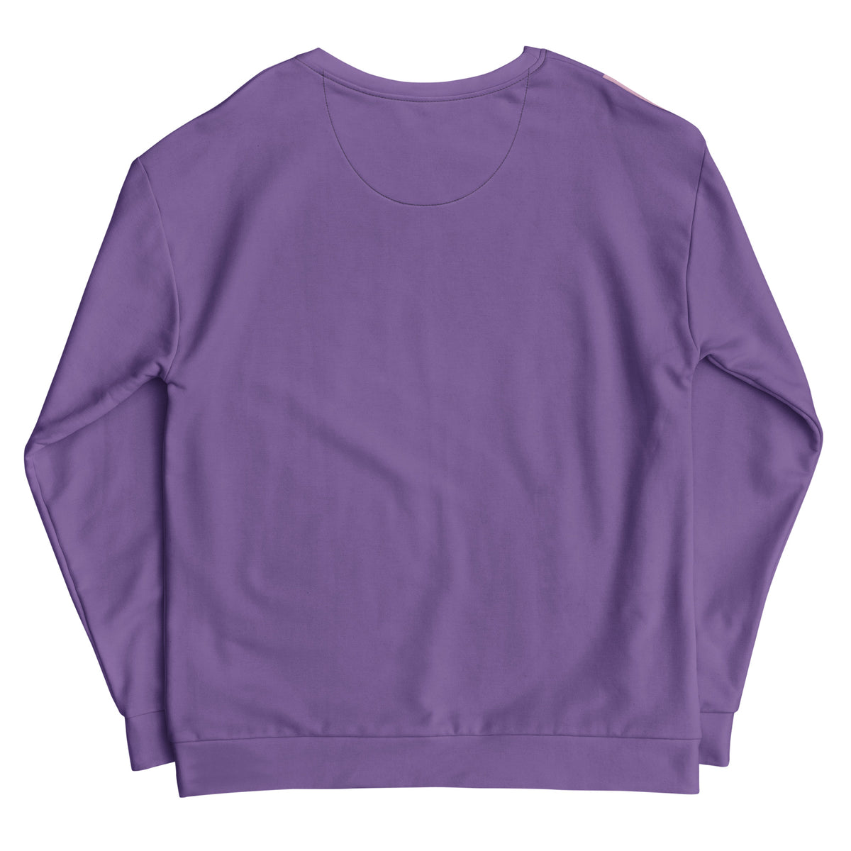 Purple unisex sweatshirt, crewneck pullover with long sleeves, plain back