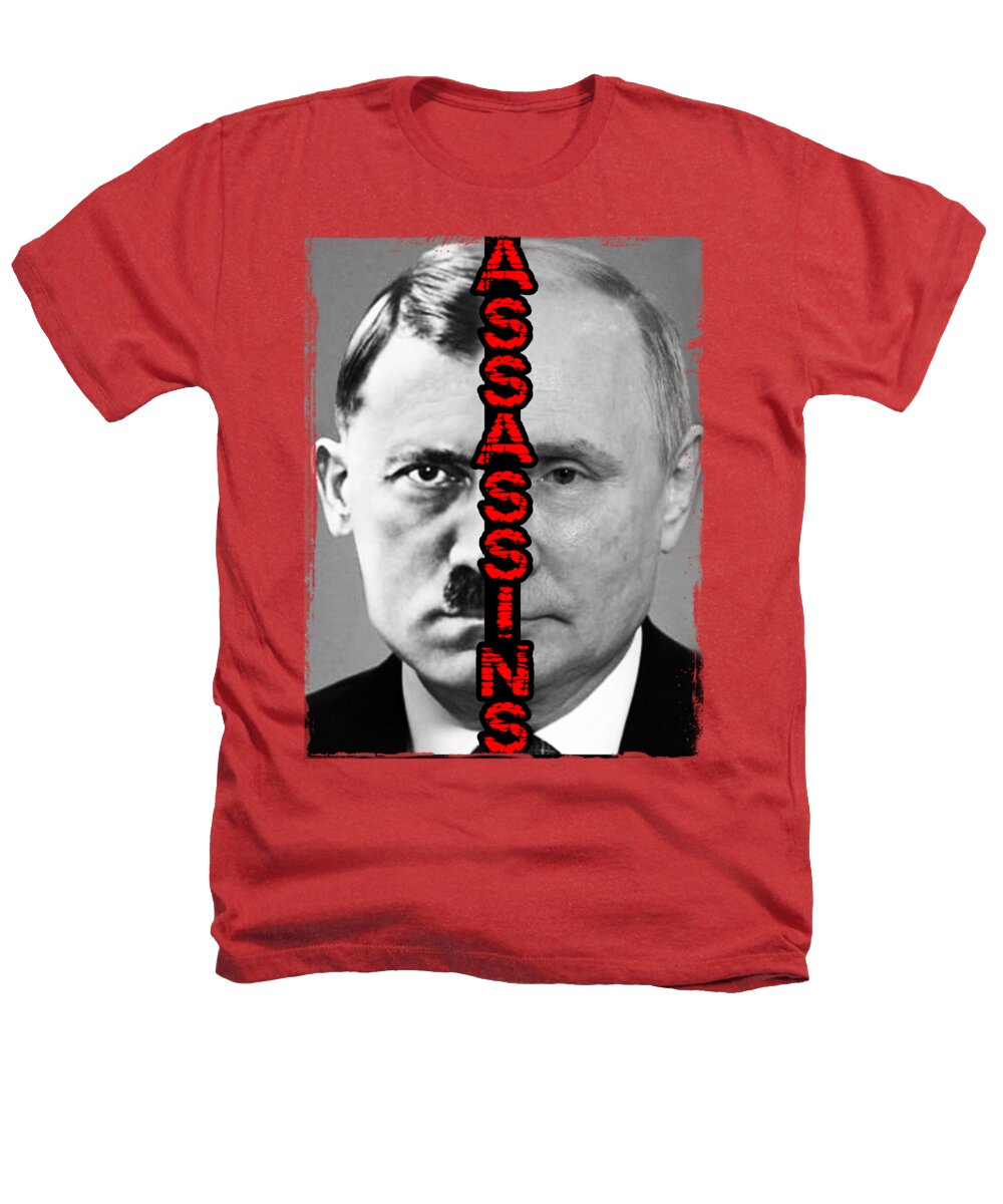 Heathers T-shirt (heather red) with front portrait graphic and red vertical text