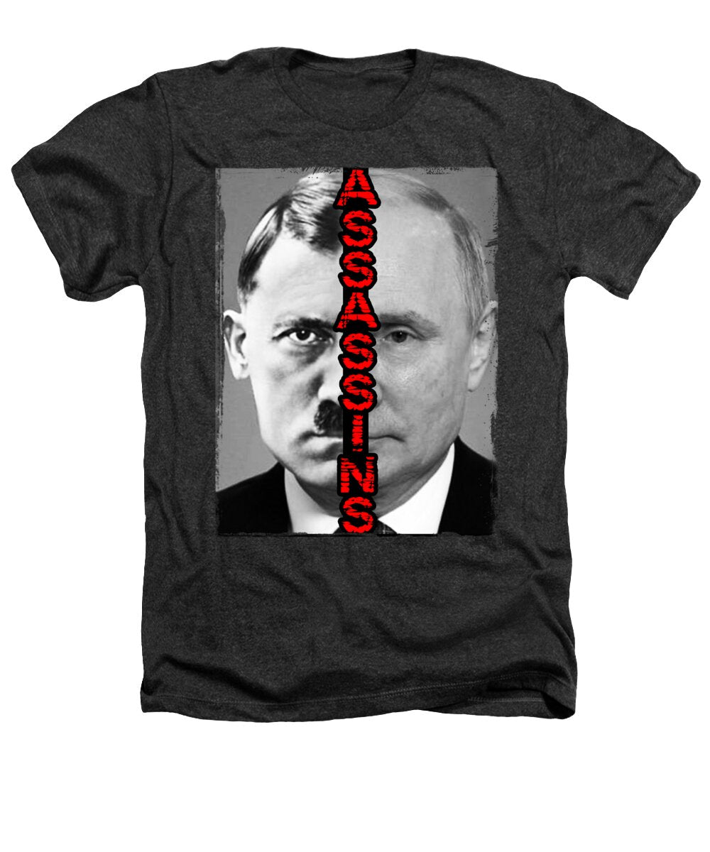 Heathers T-shirt (heather charcoal) with front portrait graphic and red vertical text