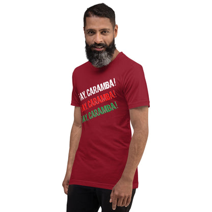 Funny Mexican T-shirt, red, front graphic text in white, red, and green