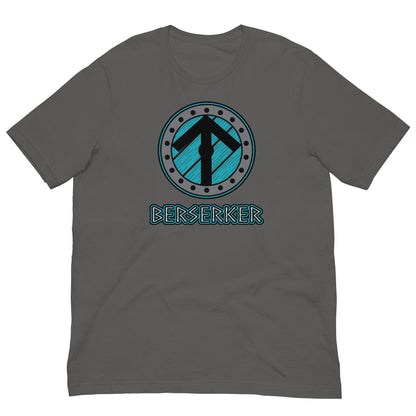 Asphalt gray crew-neck Viking T-shirt with circular axe graphic and 'BERSERKER' text