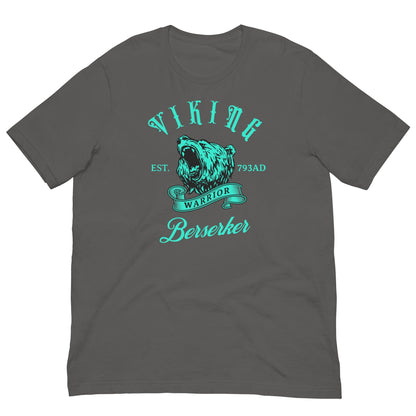 Asphalt gray Berserker Warrior T-shirt with front wolf warrior graphic