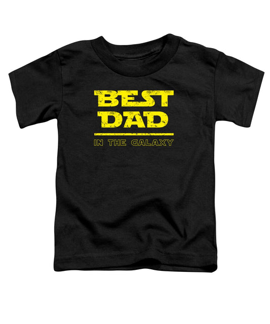 Toddler T-shirt, black with yellow “BEST DAD” galaxy graphic on the chest