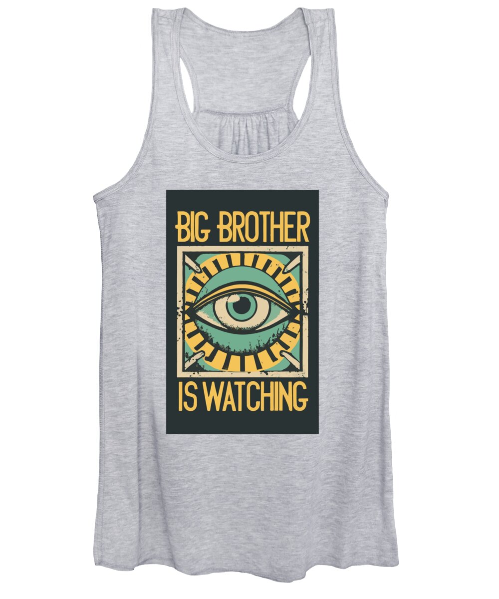 Light gray women’s tank top with front eye graphic