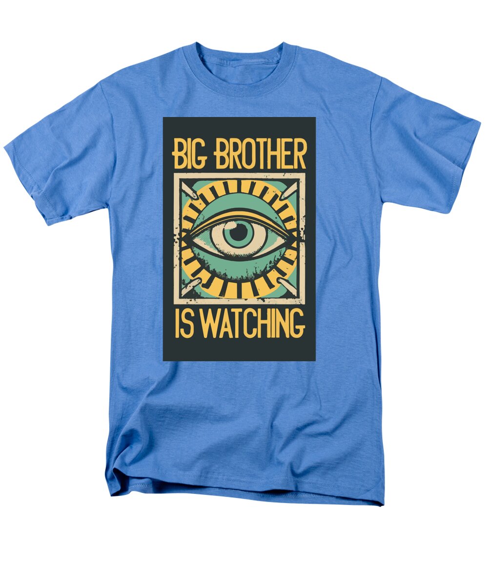 Men's T-shirt in carolina blue with 'Big Brother is Watching' eye graphic