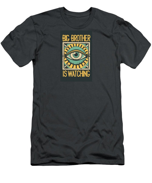 Charcoal T-shirt with eye logo and “Big Brother is Watching” print