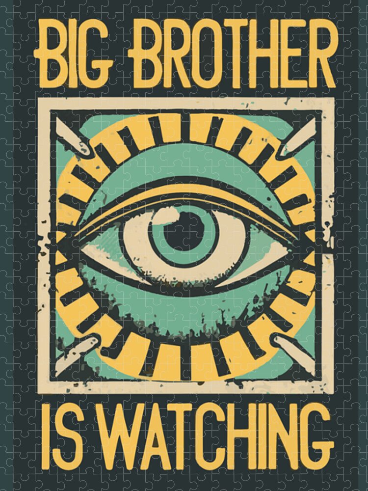 Jigsaw puzzle box with eye illustration and "BIG BROTHER" title at top