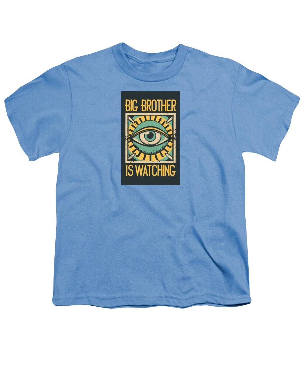 Youth T-shirt in Carolina blue with centered eye graphic print