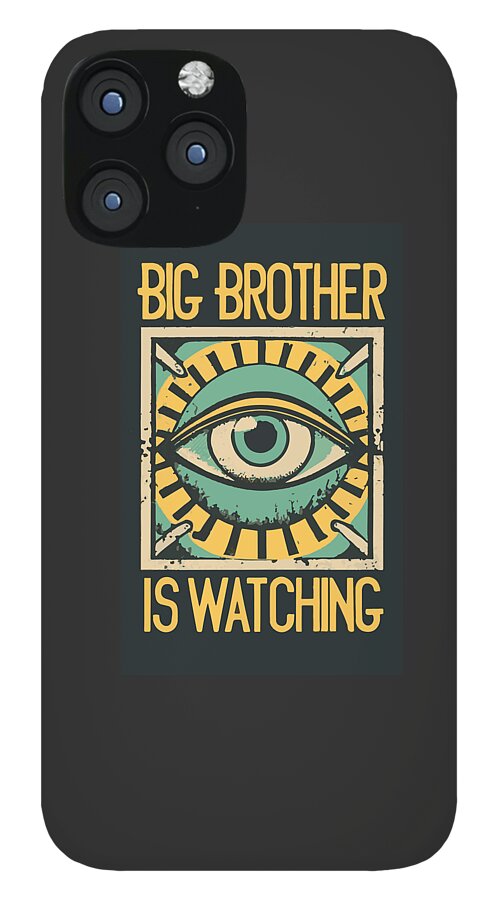 Black phone case with Big Brother is Watching eye design