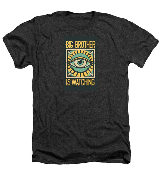 Dark gray crewneck graphic T-shirt with eye icon print