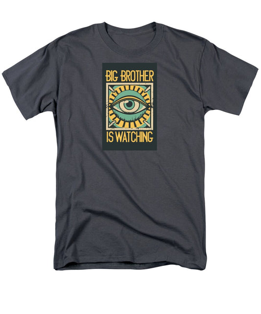 Men's T-shirt in charcoal with front eye graphic and slogan text
