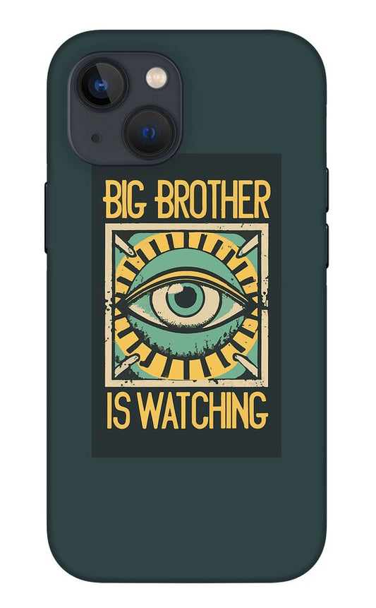 Teal phone case with central eye graphic and “Big Brother is Watching” text