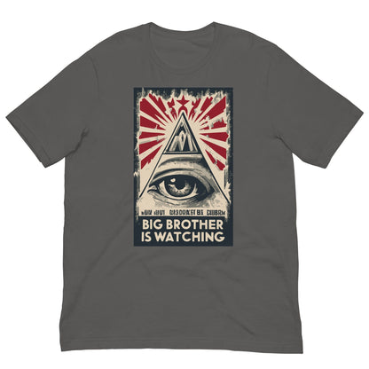 Dark gray graphic T-shirt with centered eye design and BIG BROTHER IS WATCHING text