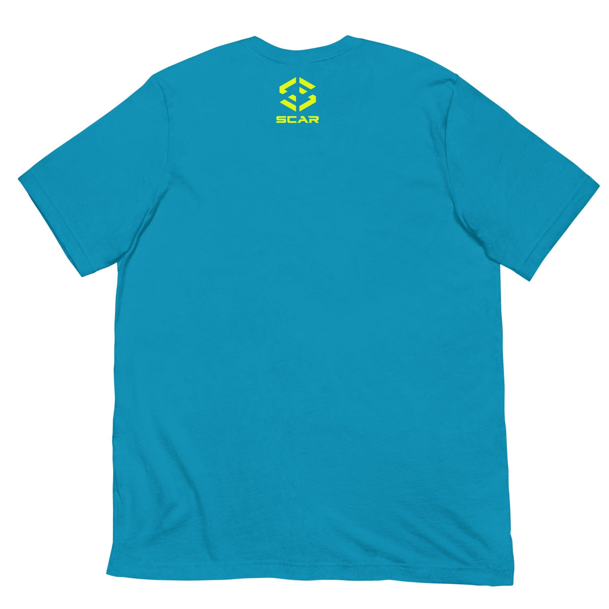 Graphic T-shirt, bright blue, back SCAR logo