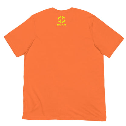 Graphic T-shirt, orange, back SCAR logo