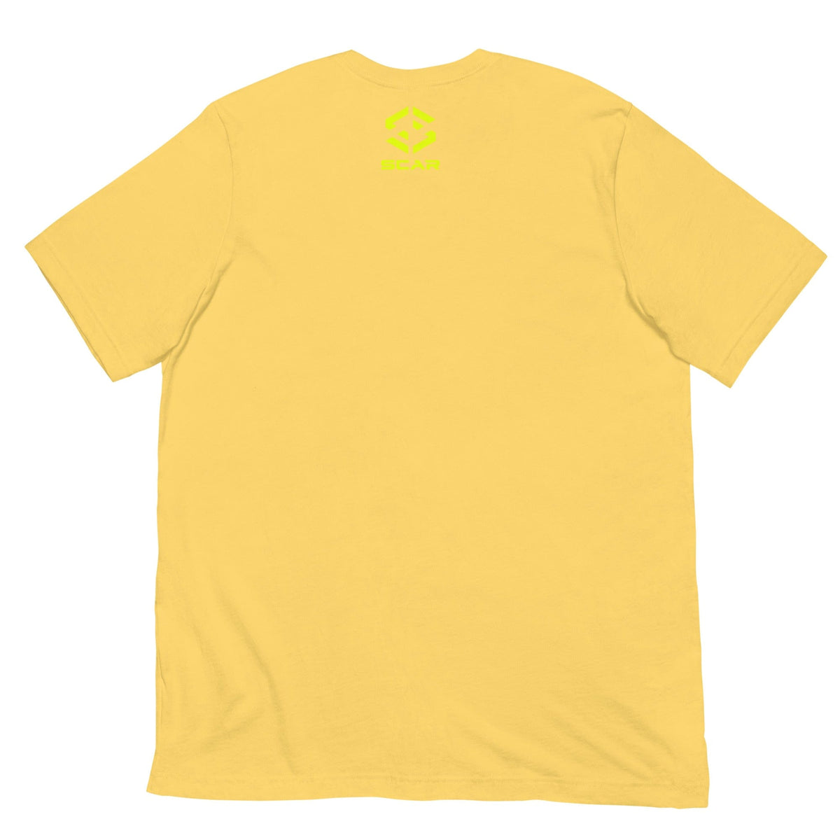 Graphic T-shirt, yellow, back SCAR logo
