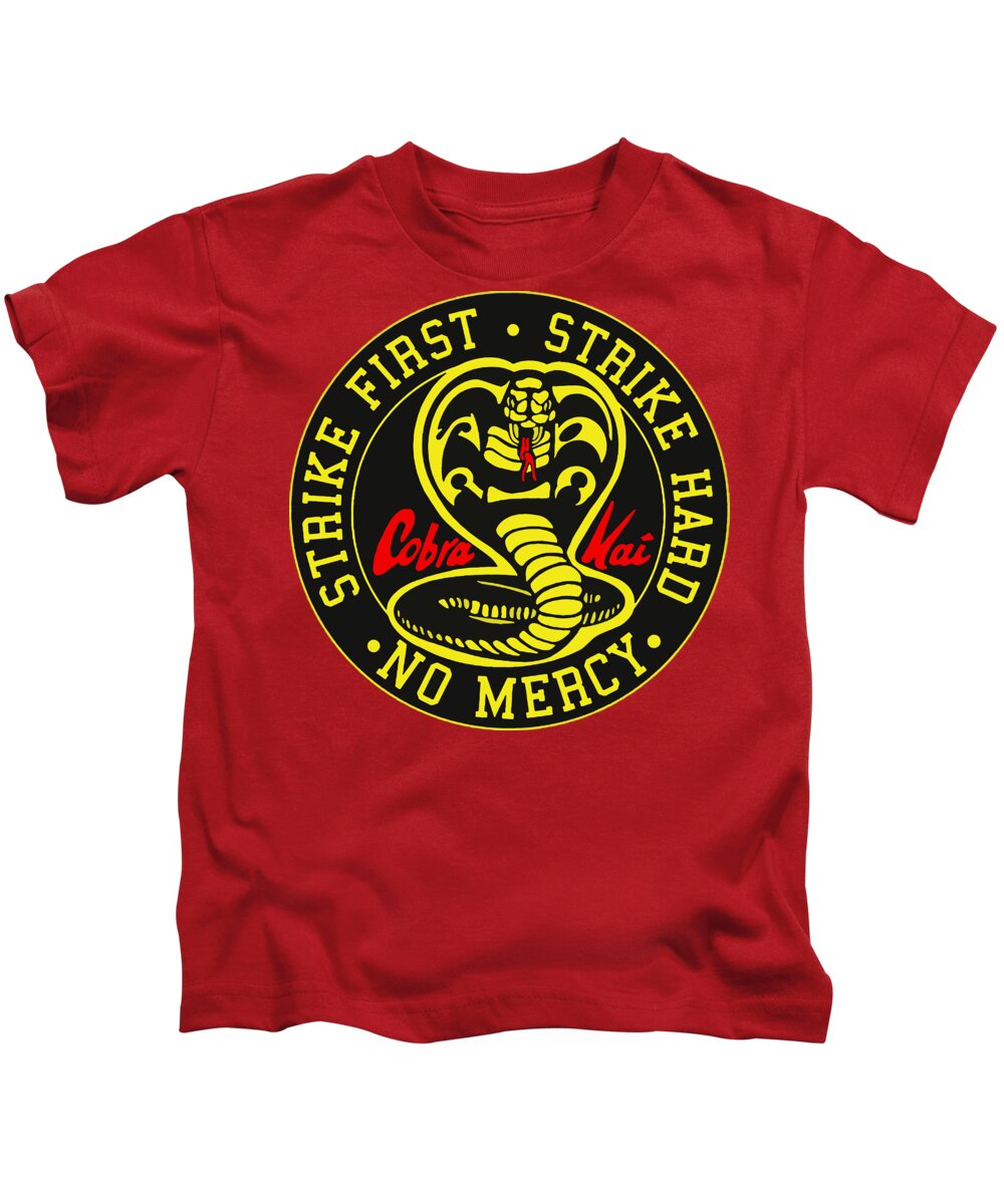 Kids red T-shirt with Cobra Kai circular logo graphic
