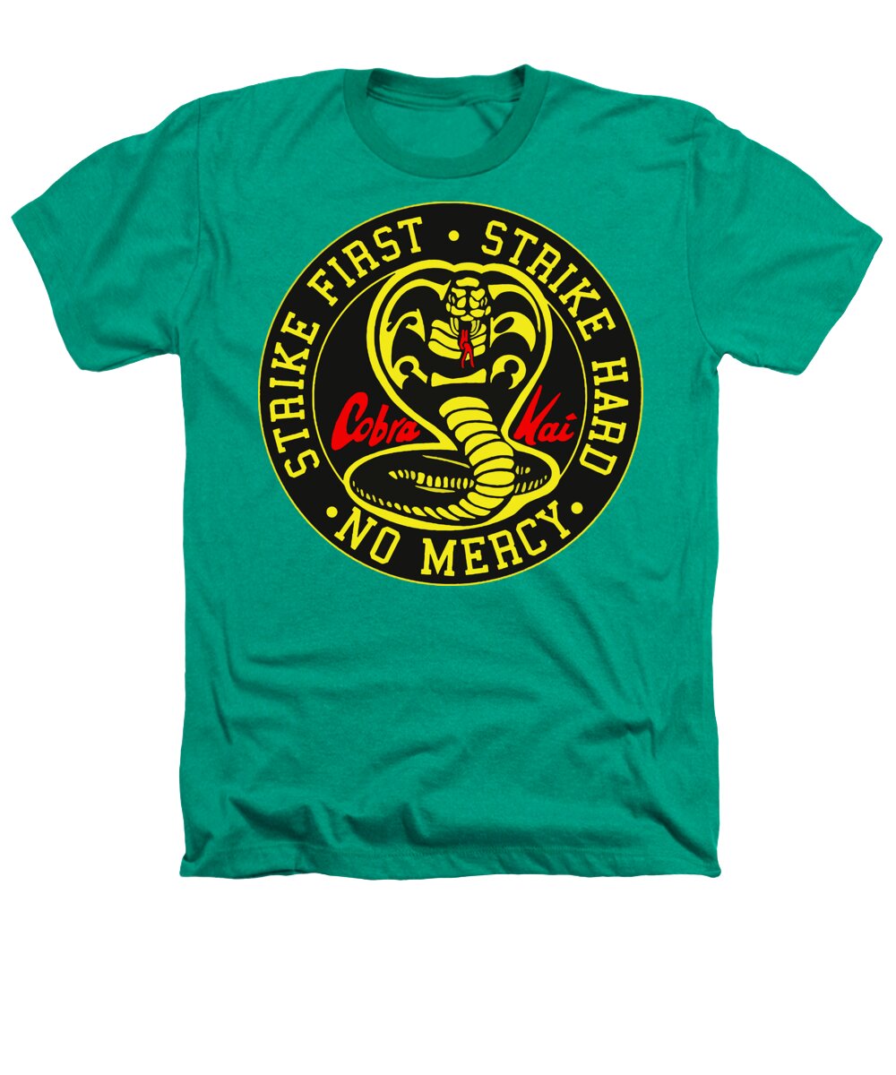 Kelly green heathers T-shirt with front Cobra Kai strike graphic