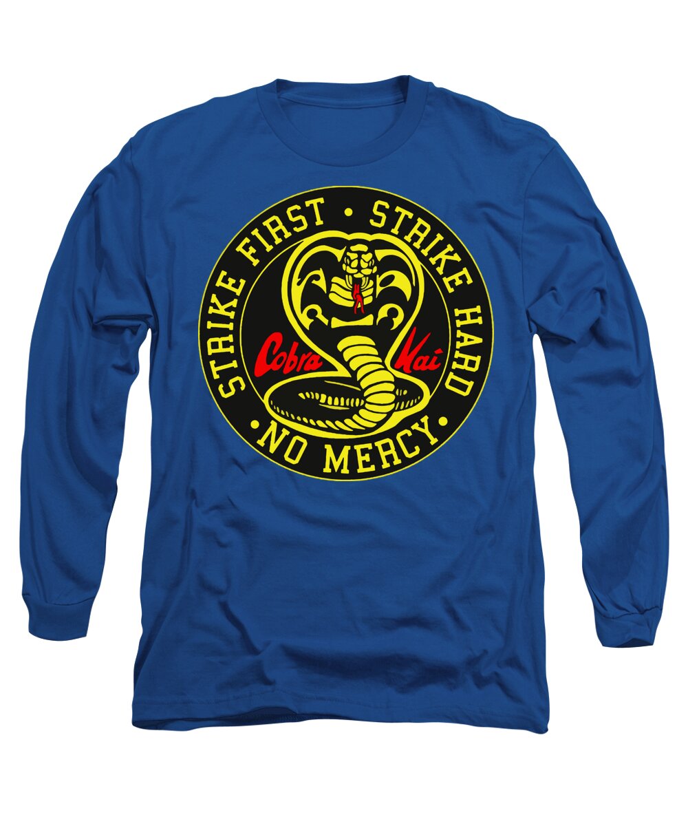 Royal blue long sleeve t-shirt with circular cobra logo graphic on front