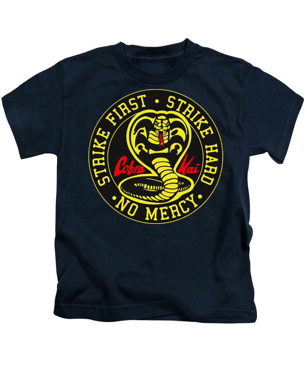 Kids navy T-shirt with Cobra karate logo graphic on the chest