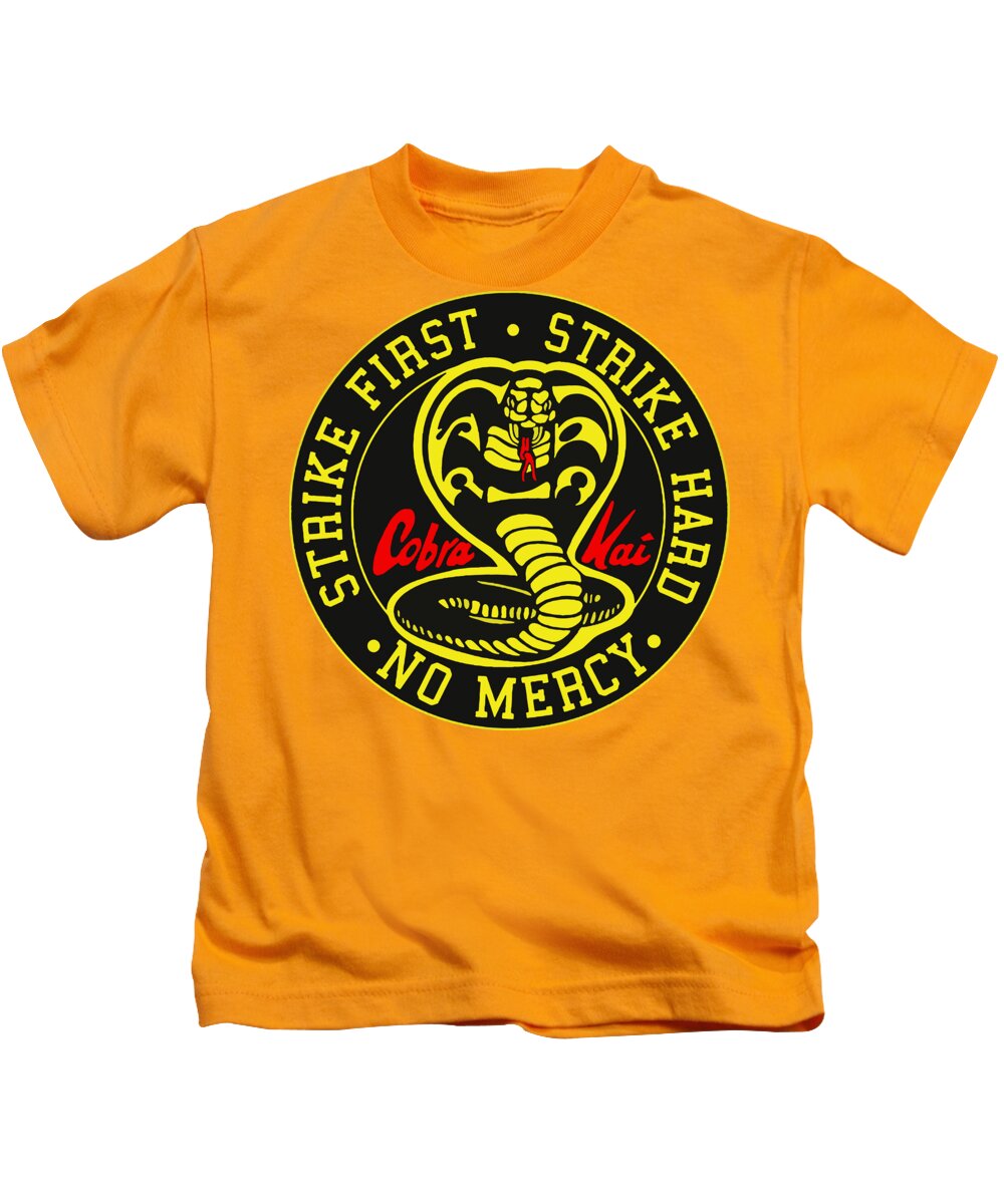 Kids orange T-shirt with Cobra karate logo graphic on the chest