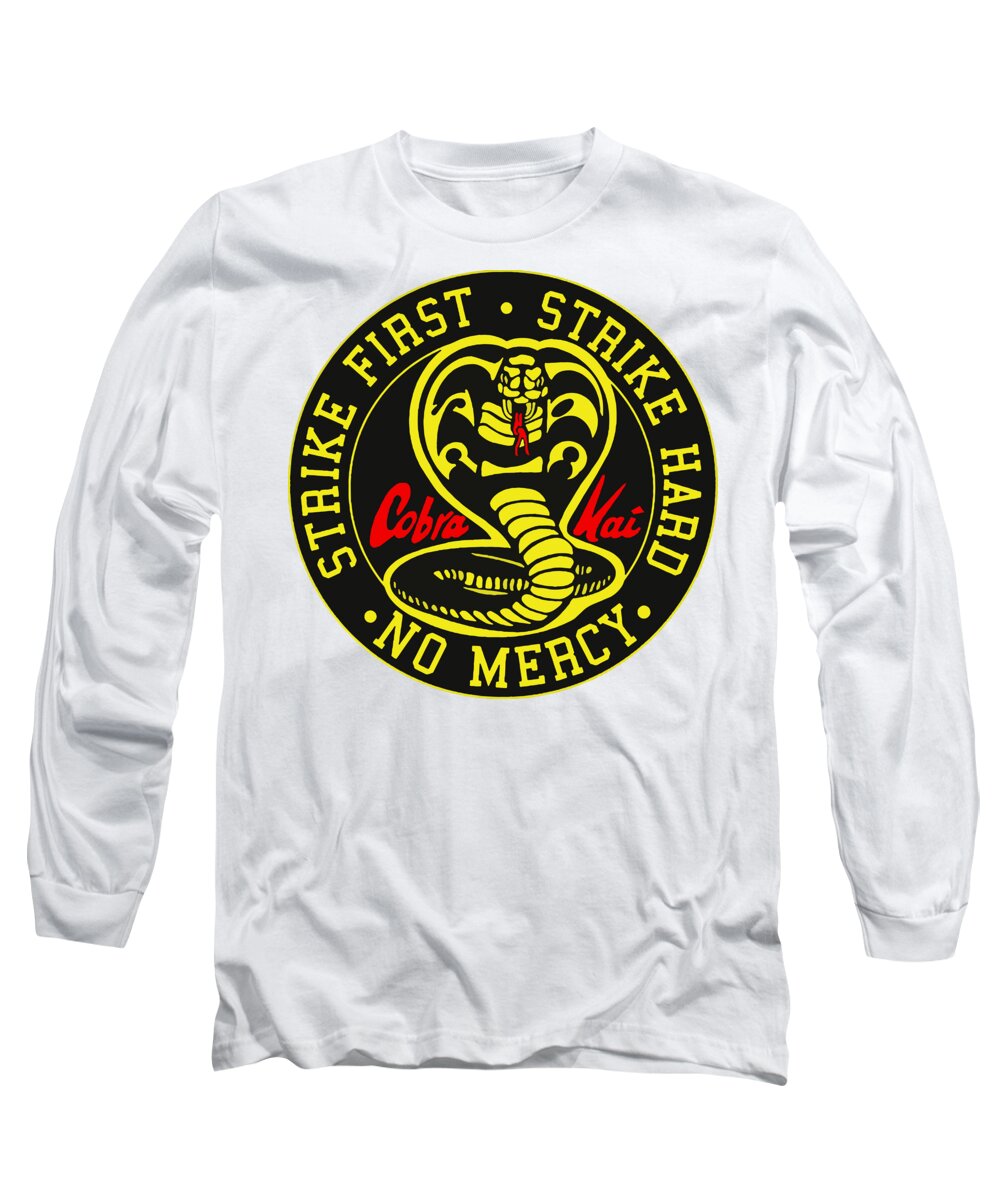 White long sleeve t-shirt with circular cobra logo graphic on front