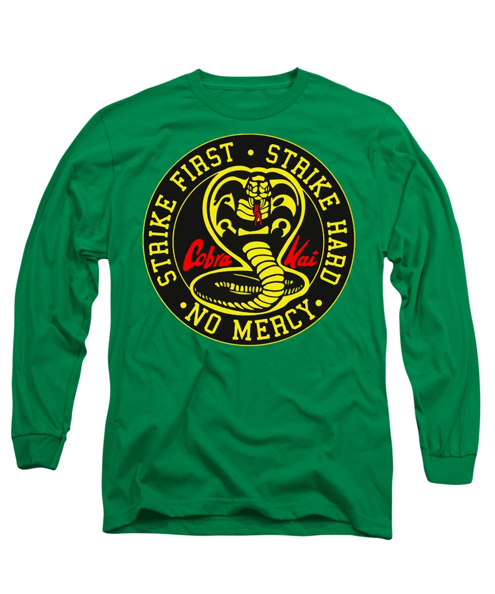 Kelly green long sleeve t-shirt with circular cobra logo graphic on front
