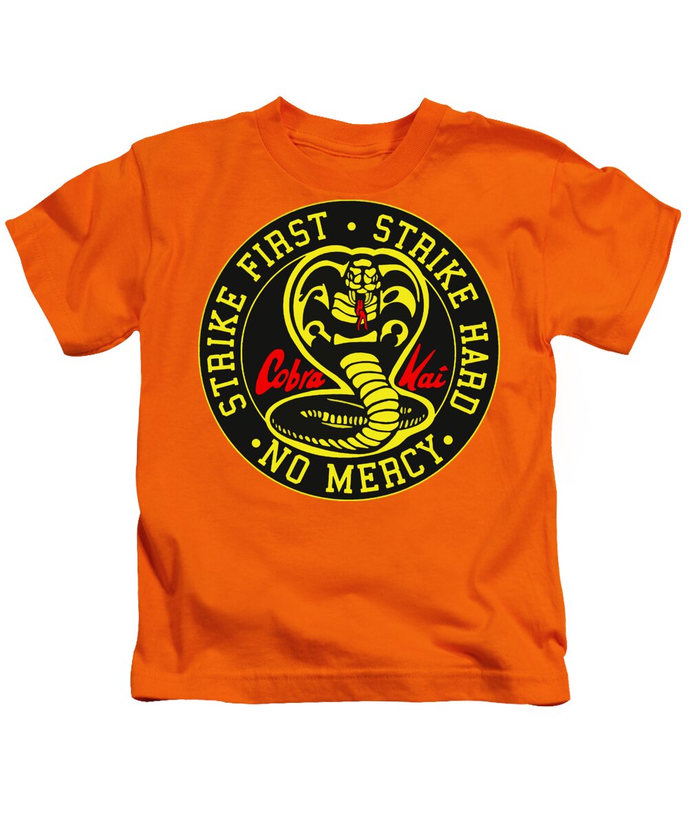 Kids orange T-shirt with Cobra karate logo graphic on the chest