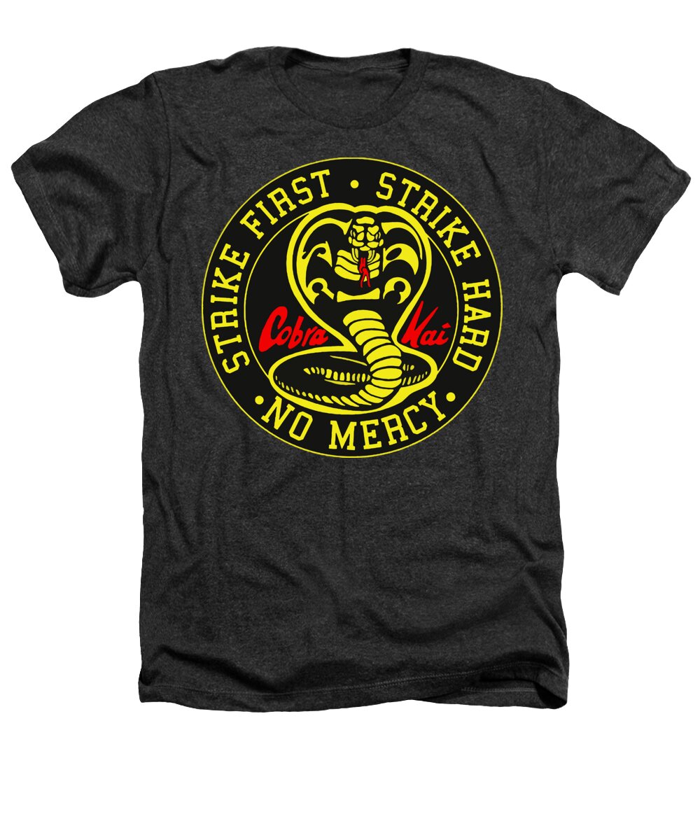 Charcoal heathers T-shirt with front Cobra Kai strike graphic