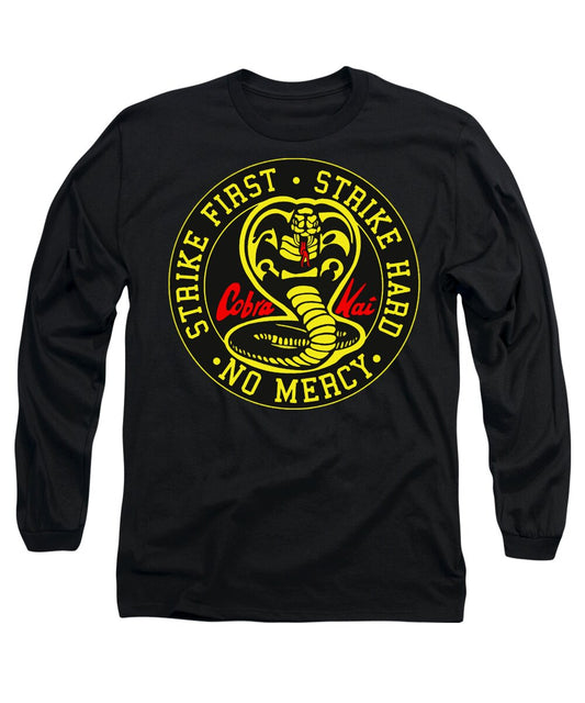 Black long sleeve t-shirt with circular cobra logo graphic on front