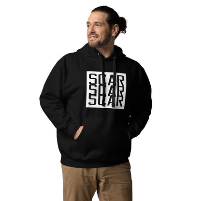 Black unisex hoodie with large SCAR STAR graphic on chest and kangaroo pocket