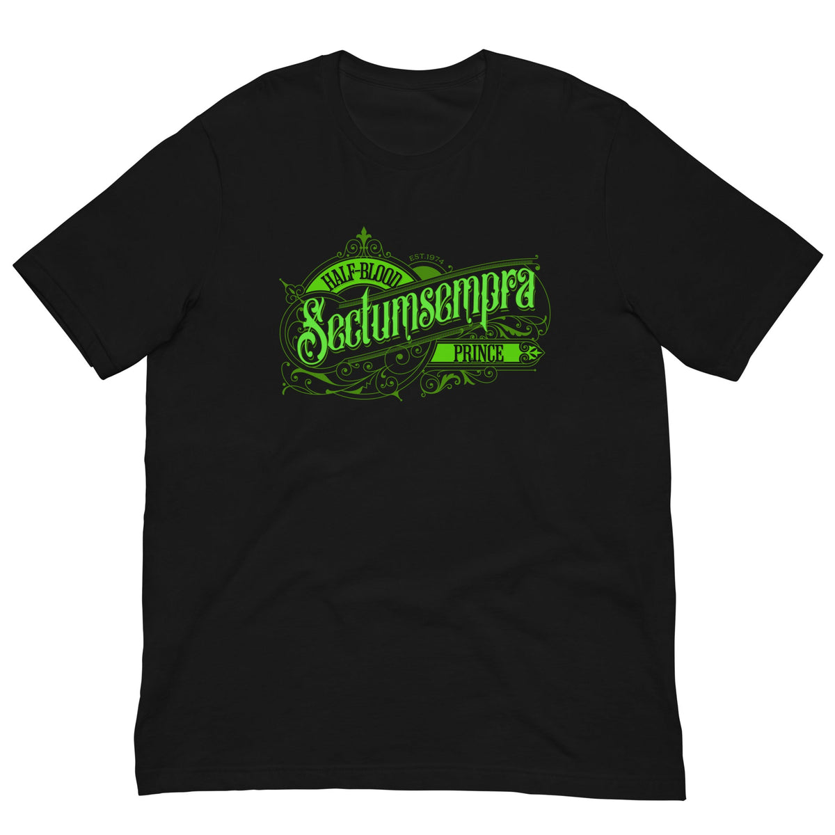 Dark Prince T-shirt, black, green Half-Blood Sectumsempra front graphic