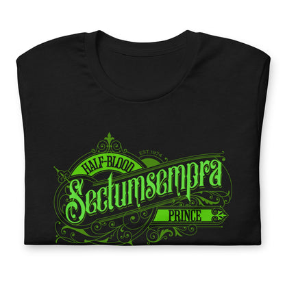 Dark Prince T-shirt, black, large green Sectumsempra Prince front print
