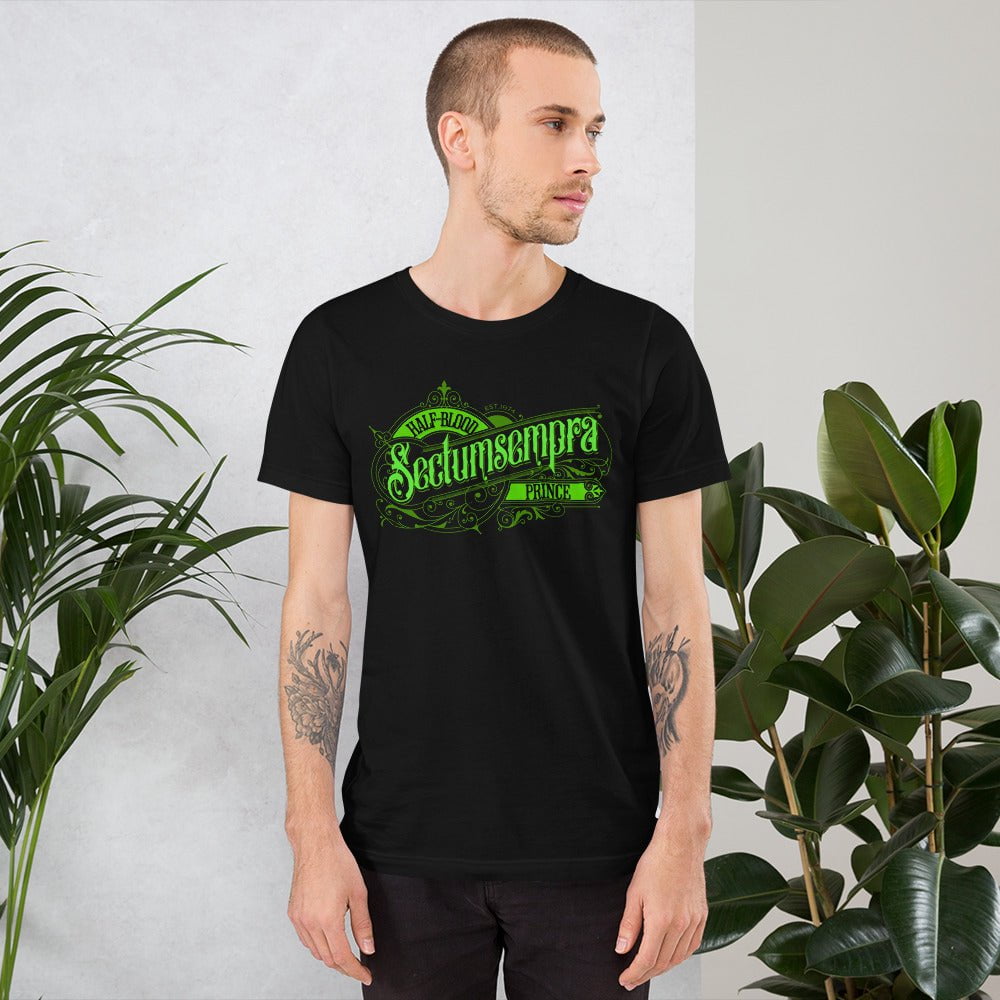 Dark Prince T-shirt, black, green Sectumsempra graphic on the front