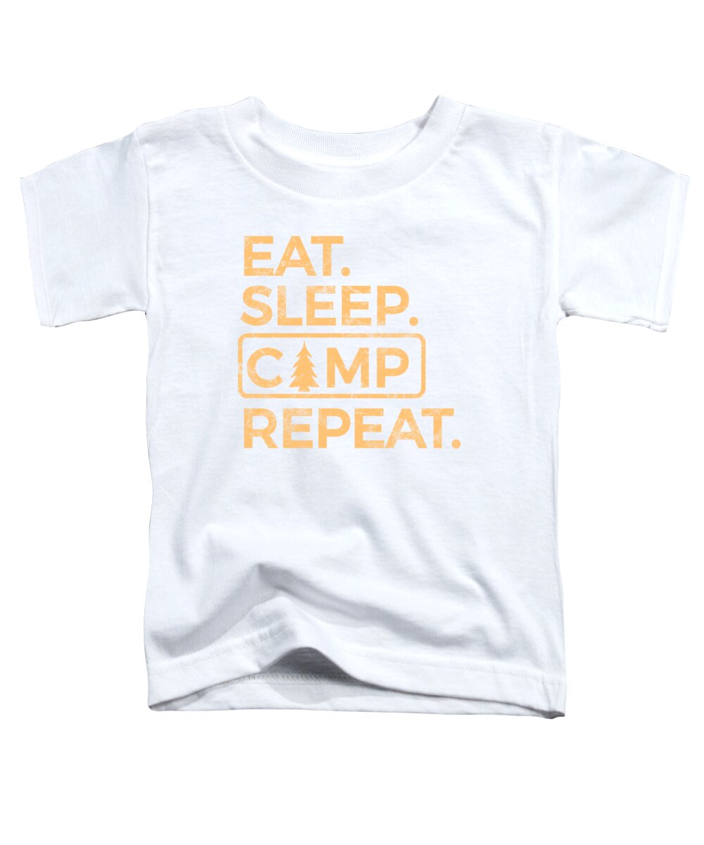 Toddler t-shirt in white with orange camp text graphic