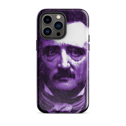 Phone case featuring a purple-and-white portrait face with camera cutout