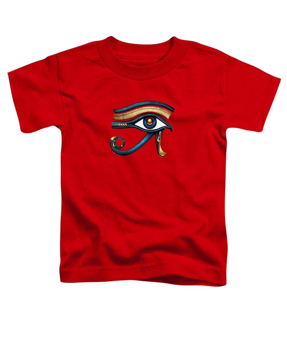 Red toddler T-shirt with Eye of Horus symbol graphic on front