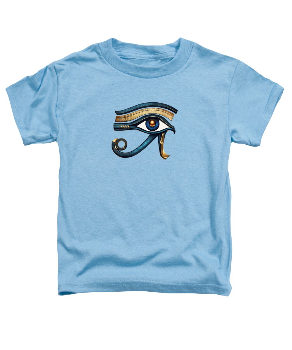 Light blue toddler T-shirt with ancient Egyptian eye symbol graphic on front