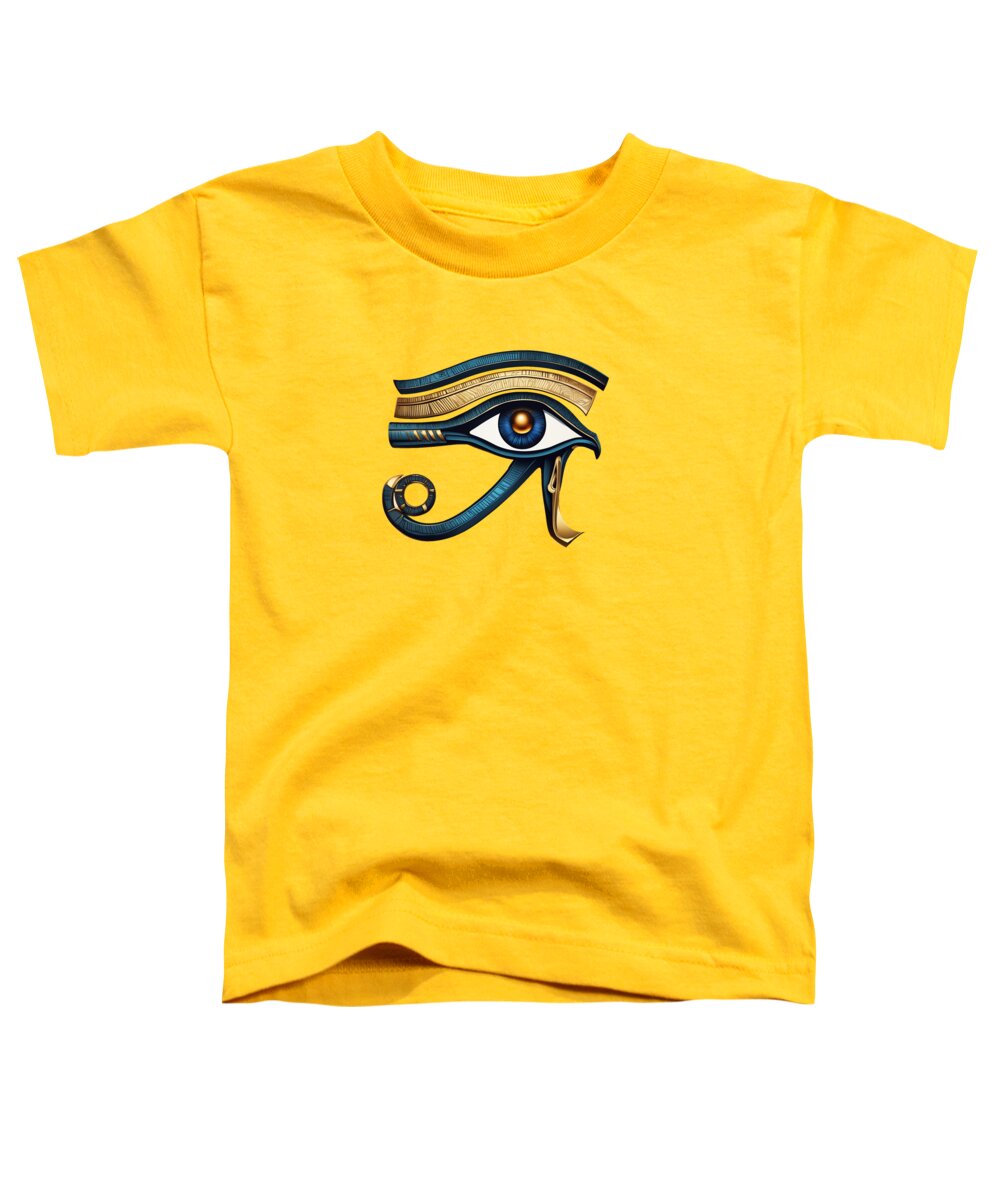 Yellow toddler T-shirt with Eye of Horus symbol graphic on front