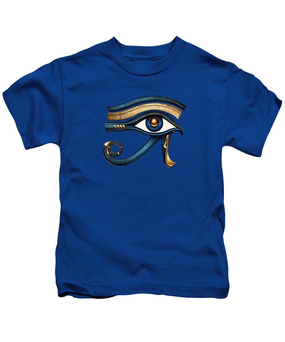 Kids t-shirt in blue with Eye of Horus graphic on the chest