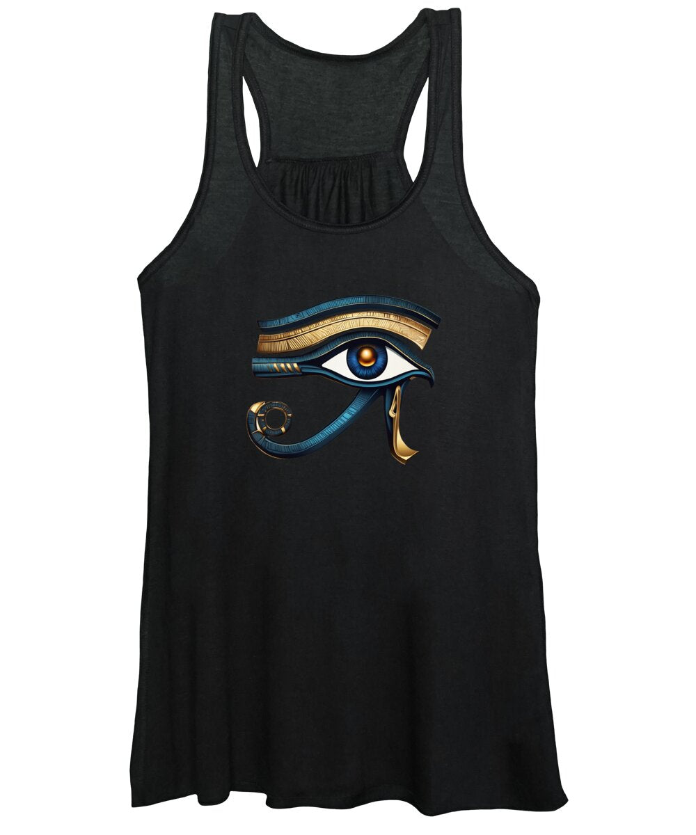 Women's black tank top with Eye of Horus symbol